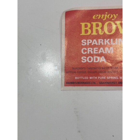 Brown's Sparkling Cream Soda 750ml Lebel Red Poster - Picture 2 of 7